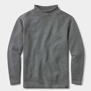 The Normal Brand Roll Neck Sweater Men XL 100% Cotton Knit Heather Grey Turtle